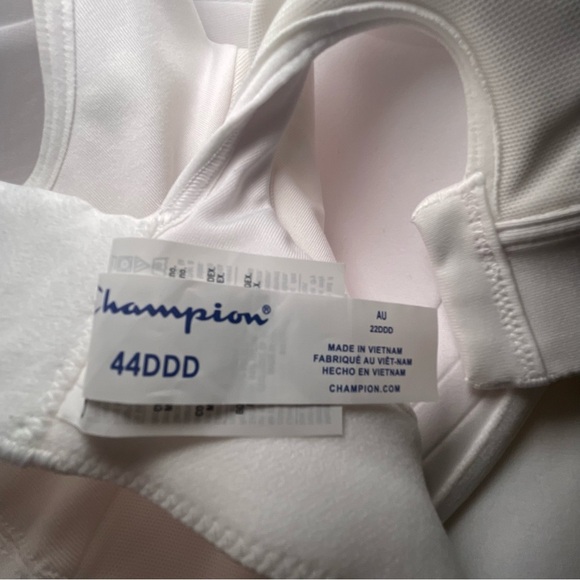 Champion Women's White Sports Bra 44DDD Moisture Wicking and Max Control - Picture 5 of 10
